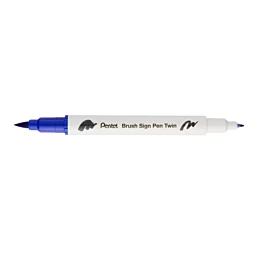 T103 Blue Brush Sign Pen Twin Pentel Marker Pen