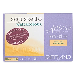 Bloc Acuarela Artistico extra white grano fino Fabriano 18x26cm 300g/m²