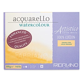 Bloc acuarela Artistico extra white grano fino Fabriano 31x41cm 300g/m²