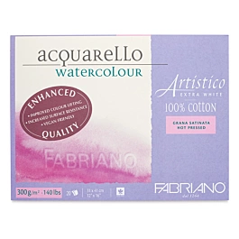 Bloc acuarela Artistico extra white grano satinado Fabriano 31x41cm 300g/m²