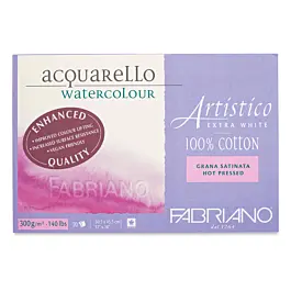 Bloc acuarela Artistico extra white grano satinado Fabriano 30,5x45,5cm 300g/m²