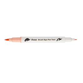 T116 Pale Orange Brush Sign Pen Twin Pentel Marker