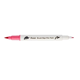 T119 Carmine Brush Sign Pen Twin Pentel Marker Pen