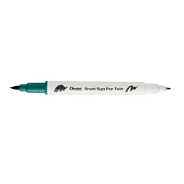 T125 Dark Green Brush Sign Pen Twin Pentel Marker Pen