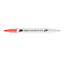 T135 Coral Pink Brush Sign Pen Twin Pentel Marker Pen