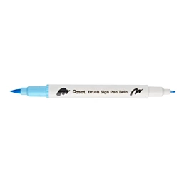 T136 Baby Blue Brush Sign Pen Twin Pentel Marker Pen