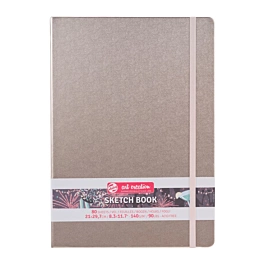 Notatnik „Sketch Book” w kolorze metalicznego różowego szampana, ArtCreation, 140 g/m², 21 x 29,7 cm
