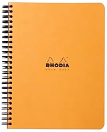 Cuaderno Notebook Espiral Naranja Líneas Rhodia A5+