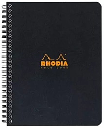 Cuaderno Notebook Espiral Negro Líneas Rhodia A5+