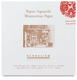 Sennelier satin grain watercolor pad 300g/m² 30x30cm 20 sheets