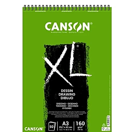 Canson XL spiral bound drawing pad soft cover fine grain A3 160g/m²