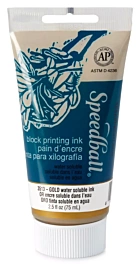 Speedball Water-Soluble Block Printing Ink Gold 75ml
