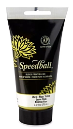 Speedball Water-Soluble Block Printing Ink Yellow Fluor 75ml