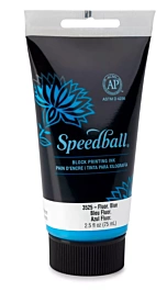 Speedball Water-Soluble Block Printing Ink Azul Fluor 75ml