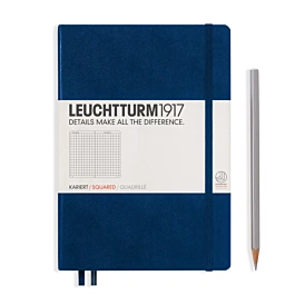 Caderno Medium Azul Marinho capa Dura Quadrados Leuchtturm1917 A5