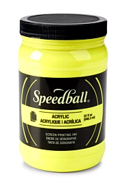 Inchiostro acrilico Fluor Yellow Speedball per serigrafia 946ml