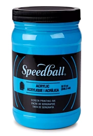 Inchiostro acrilico Fluor Blue Speedball per serigrafia 946ml