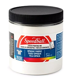 Encre de sérigraphie opaque pour tissu Pearly White Speedball 236 ml