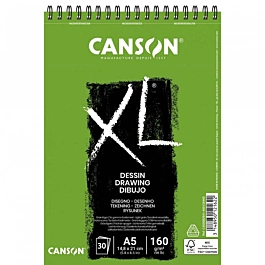 Canson A5 spiral bound drawing pad XL spiral bound fine grain soft cover 160g/m².