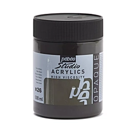 Acrílico Studio Acrylics Alta Viscosidad Negro Pebeo 500ml