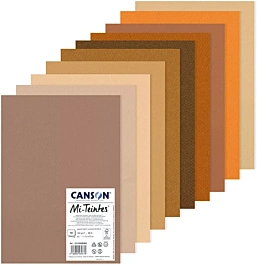 Kit 10 feuilles Mi Teintes tons marrons Canson 29,7 x 21cm 160g/m²