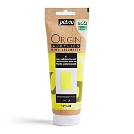Acrílico amarillo limón cadmio 01 ecológico Origin Pebeo 120ml