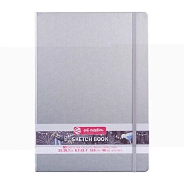 Notatnik ArtCreation w kolorze błyszczącego srebrnego metalu, 140 g/m², 21 x 29,7 cm
