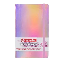 ArtCreation holografisch schetsboek, Roze, 140 g/m², 13 x 21 cm