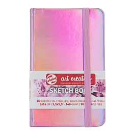 ArtCreation holografisch schetsboek, Roze, 140 g/m², 9 x 14 cm