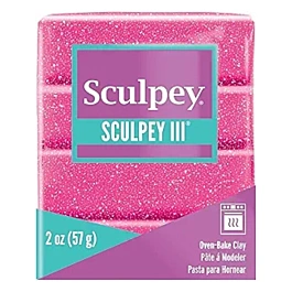 Glinka do pieczenia Sculpey III z różowym brokatem 57 g