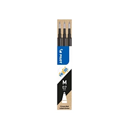 Set 3 recargas para bolígrafo roller tinta gel FriXion Ball Negro Pilot 0,7mm