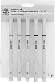 Set 5 Scriptos Fineliner Negro Winsor & Newton 0.8