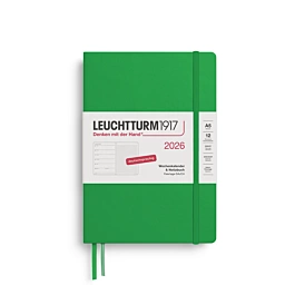 Agenda Semana Vista 2026 Verde Punteado Leuchtturm1917 A5
