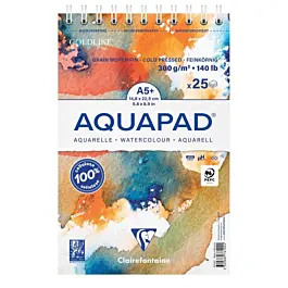 Bloc acuarela espiral Aquapad Clairefontaine A5 300g/m²