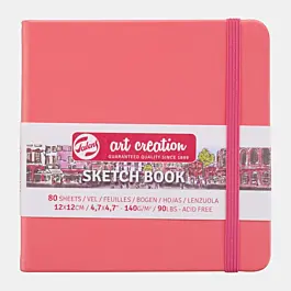 Cuaderno Sketch Book Rojo Coral ArtCreation 140g/m² 12x12cm