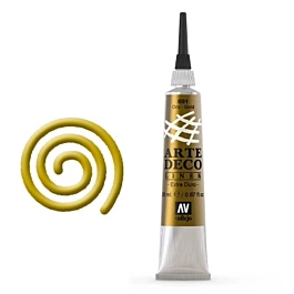 Medium-sized 691 Gold Art Deco Liner by Vallejo, 20ml