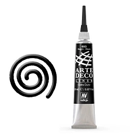 Medium Contour 693 Black Art Deco Liner by Vallejo, 20ml