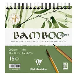 Bloc acuarela espiral Bamboo Clairefontaine 15x15cm 250g/m²