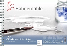 Blocco per acquerello a spirale Harmony Hahnemühle A4, grana grossa, 300 gr/m2