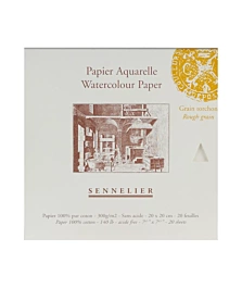 Sennelier coarse grain watercolor pad 300g/m² 20x20cm 20 sheets
