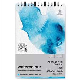 Bloco espiral aquarela de grão fino Winsor & Newton 17,8x25,4cm 300gr