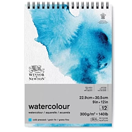 Bloco espiral aquarela de grão fino Winsor & Newton 22,9x30,5cm 300gr