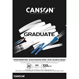 Graduate Drawing Pad Graduate Noir Glued 1 Side Plain Canson A4 120g/m²