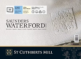 Bloc acuarela encolado grano fino Waterford St Cuthberts Mill 31x23cm 300g/m²