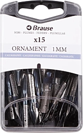 Caja 15 Plumillas Redondas Ornament Iserlohn Brause 1mm