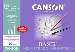 Zestaw 50 arkuszy papieru milimetrowego Basik Canson A4 100g/m²