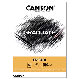 Canson Bristol Graduate Pads Glued 1 Side Extra Smooth Canson A3 180g/m²