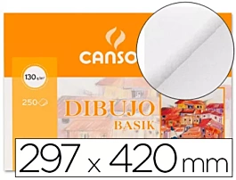Manipack 250 Papeles Dibujo Basik Liso Canson A3 130g/m²