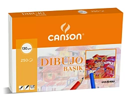 Manipack 250 Papeles Dibujo Basik Recuadro Canson A4+ 130g/m²