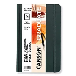 Cuaderno Graduate Mixed Media Natural Tapa Dura Grano Fino Canson 14x21,6cm 220g/m²